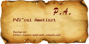 Pécsi Ametiszt névjegykártya